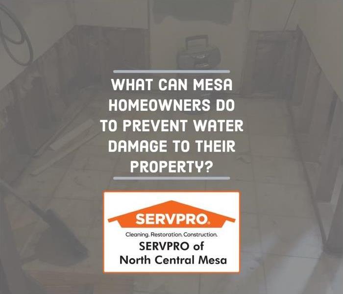 Text: What can Mesa homeowners do to prevent water damage to their per